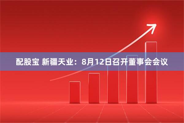 配股宝 新疆天业：8月12日召开董事会会议