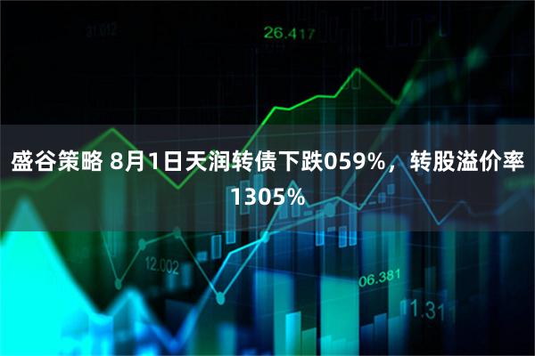 盛谷策略 8月1日天润转债下跌059%,转股溢价率1305%
