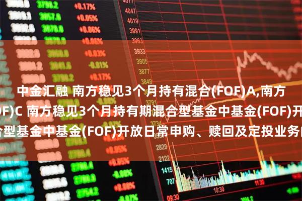 中金汇融 南方稳见3个月持有混合(FOF)A,南方稳见3个月持有混合(FOF)C 南方稳见3个月持有期混合型基金中基金(FOF)开放日常申购、赎回及定投业务的公告