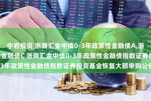 中岩投资 浙商汇金中债0-3年政策性金融债A,浙商汇金中债0-3年政策性金融债C 浙商汇金中债0-3年政策性金融债指数证券投资基金恢复大额申购公告
